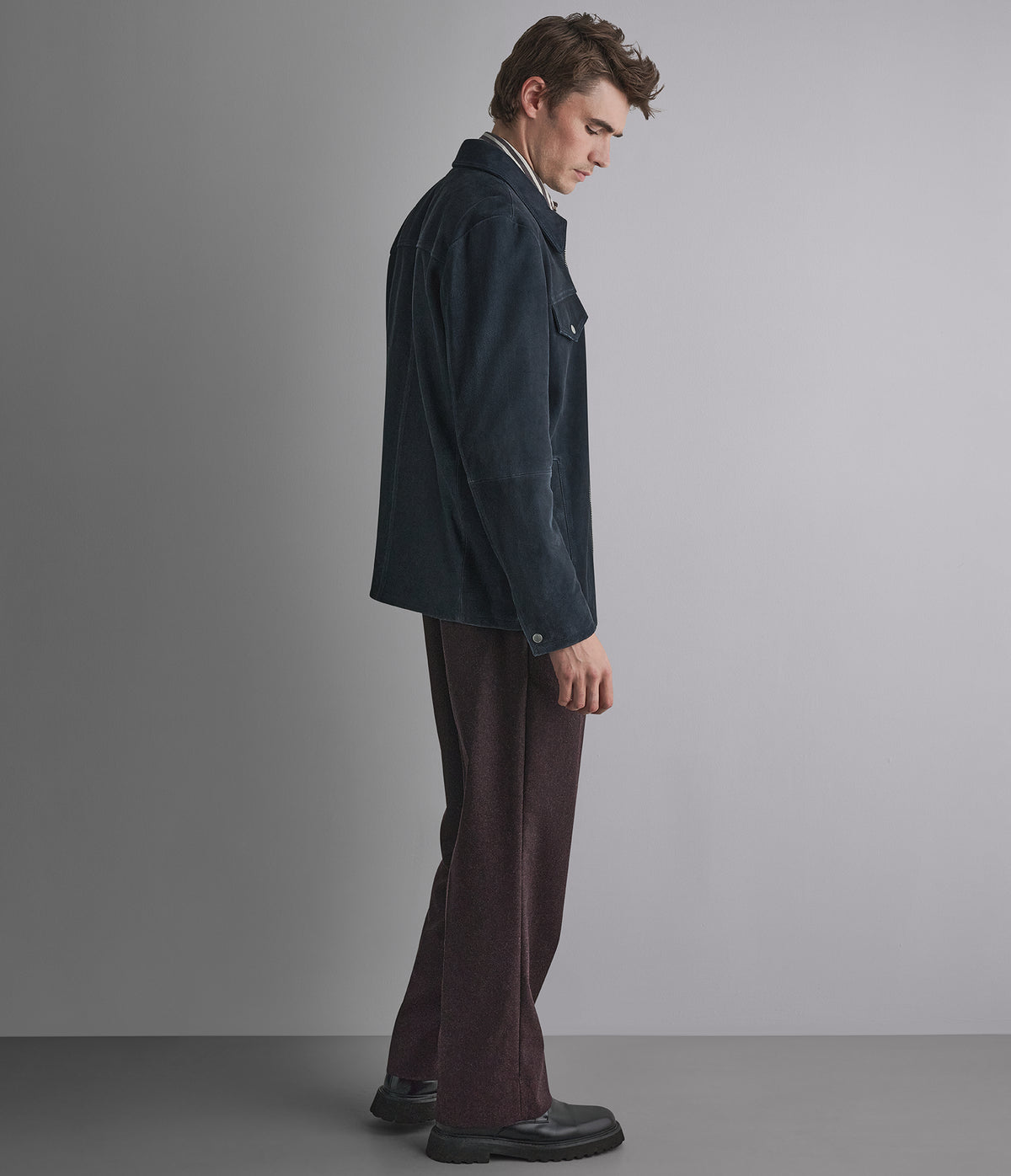 Wayne Twill Suede Shirt Jacket View 4