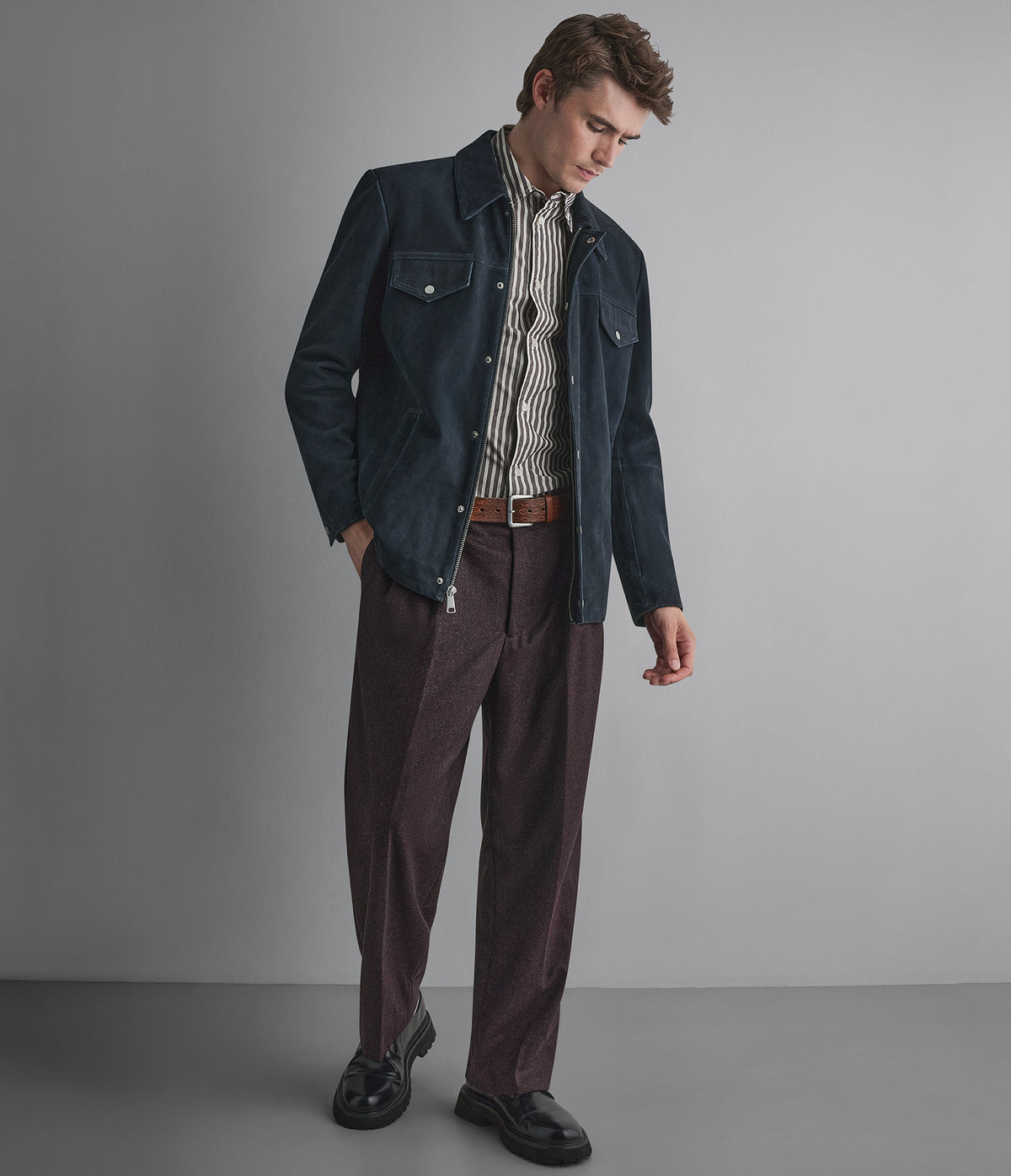 Wayne Twill Suede Shirt Jacket View 6