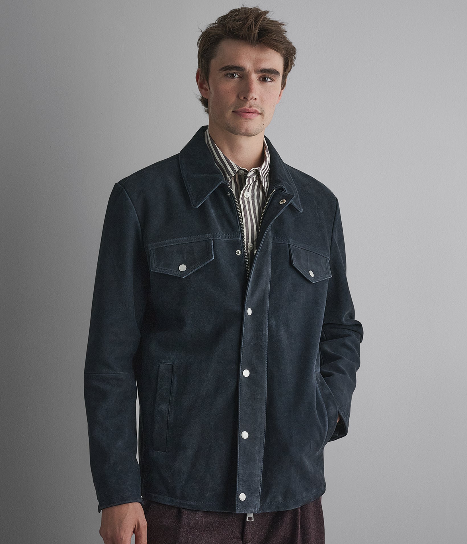 Wayne Twill Suede Shirt Jacket | Wilsons Leather