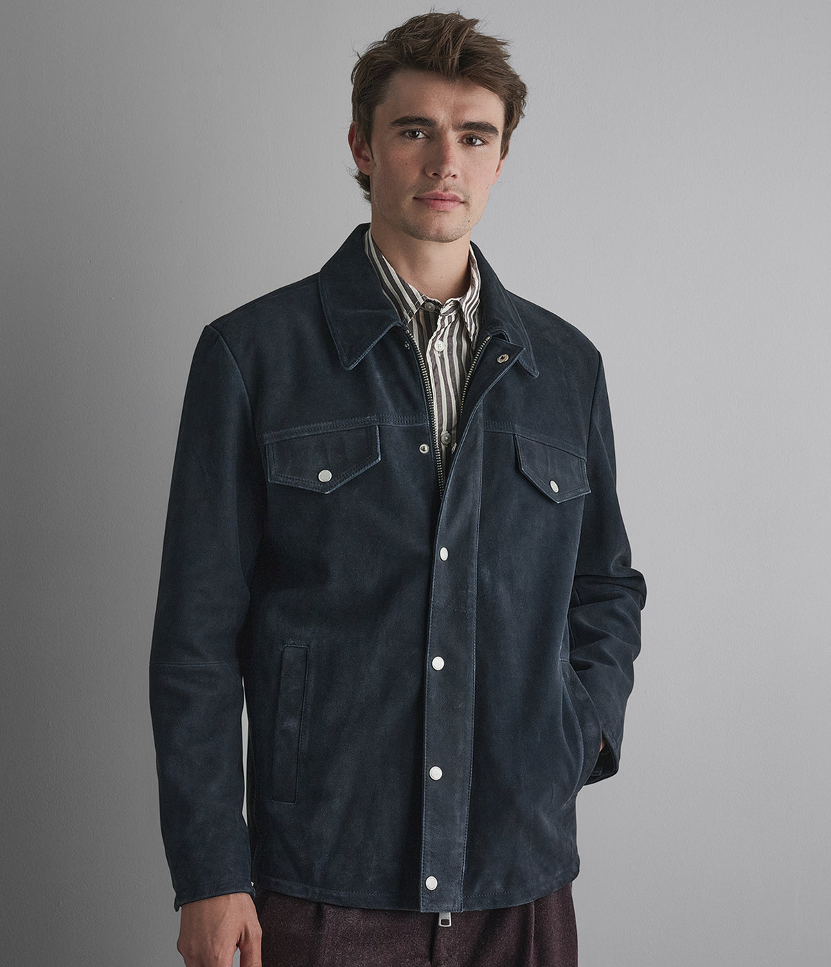 Wayne Twill Suede Shirt Jacket View 5