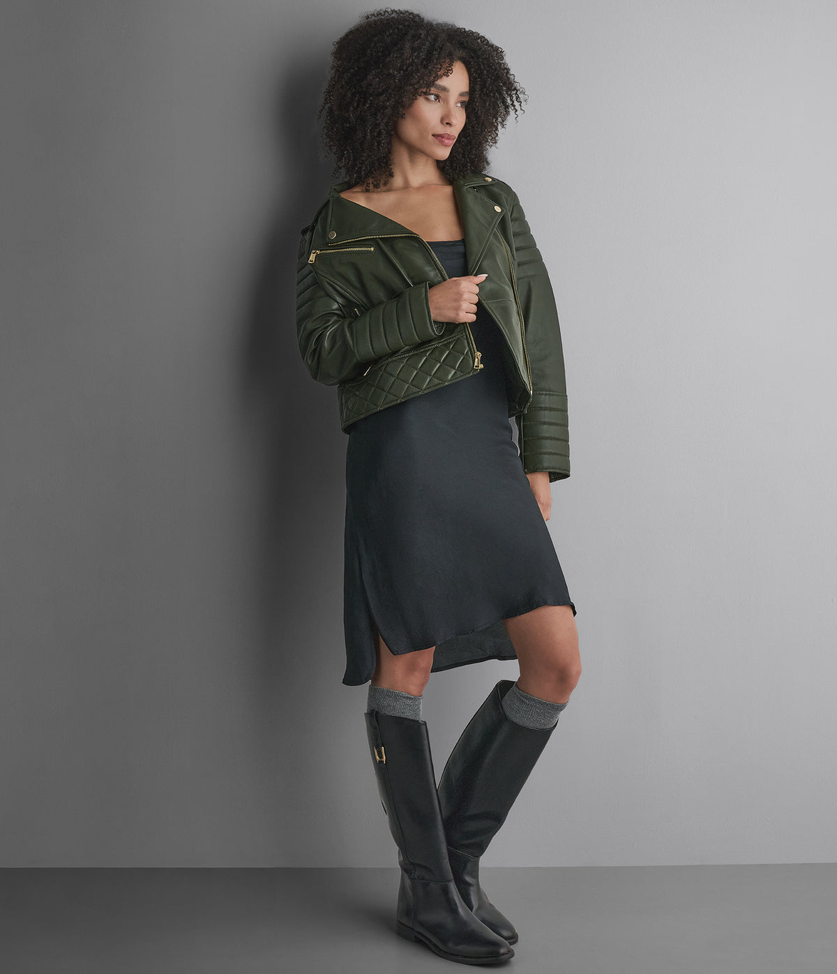 Mila Quilted Leather Moto Jacket View 4 | Women's Fall Edit