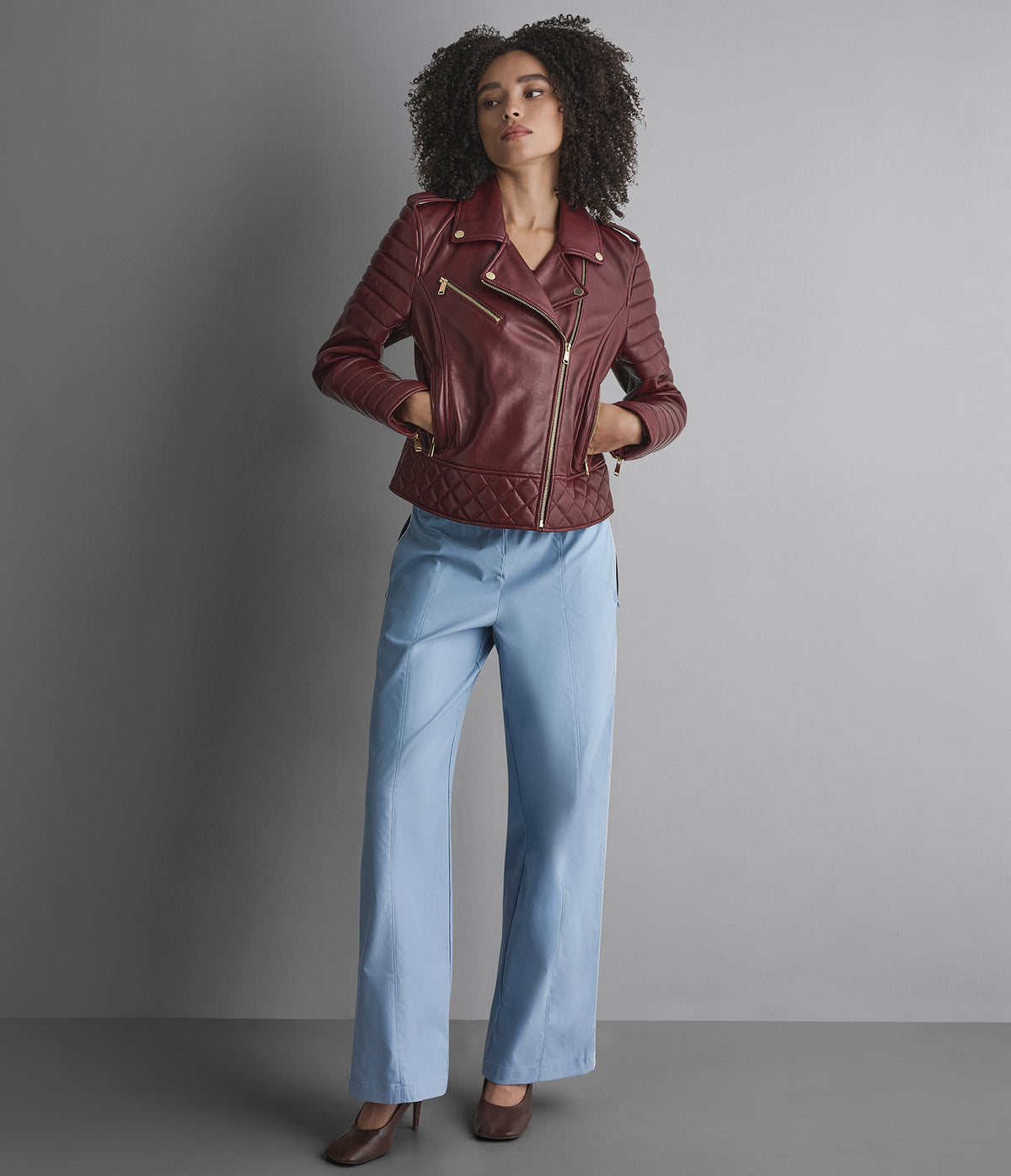Mila Quilted Leather Moto Jacket View 1 | Women's Fall Edit