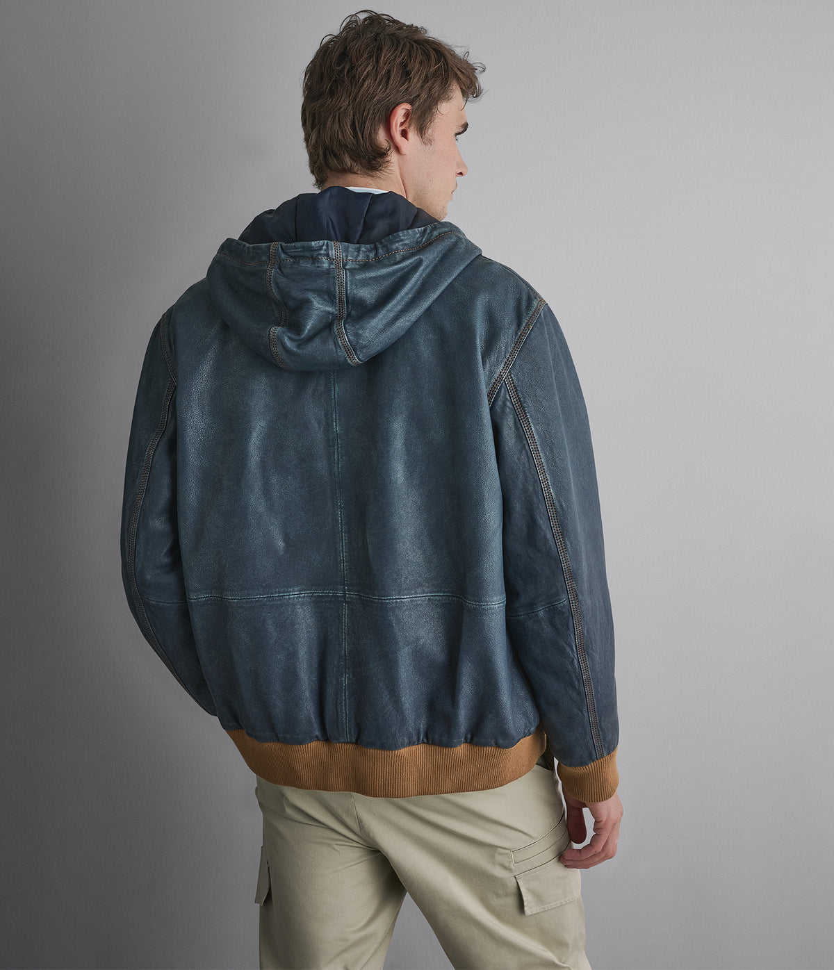 Dillon Leather Denim Hoodie View 4