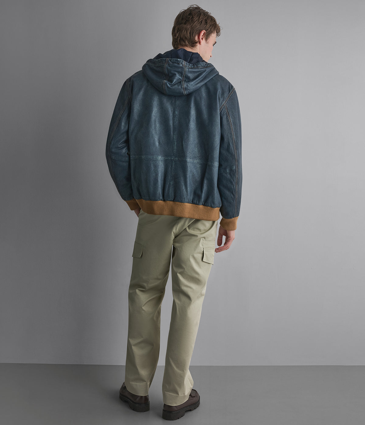 Dillon Leather Denim Hoodie View 2