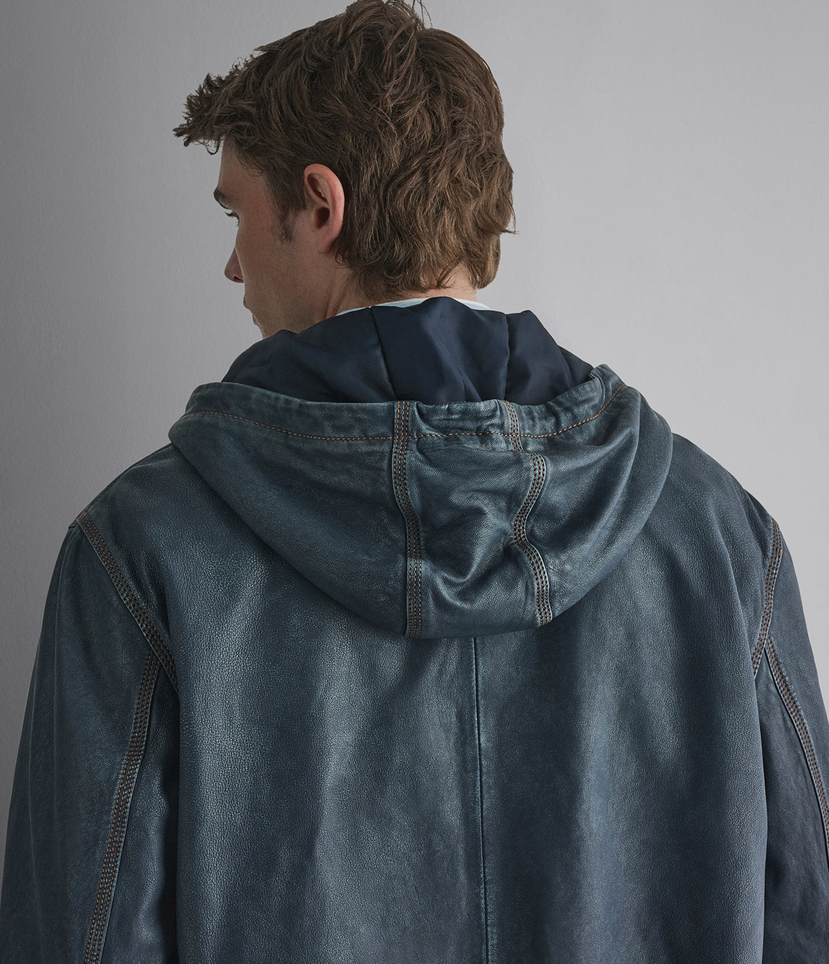 Dillon Leather Denim Hoodie View 5