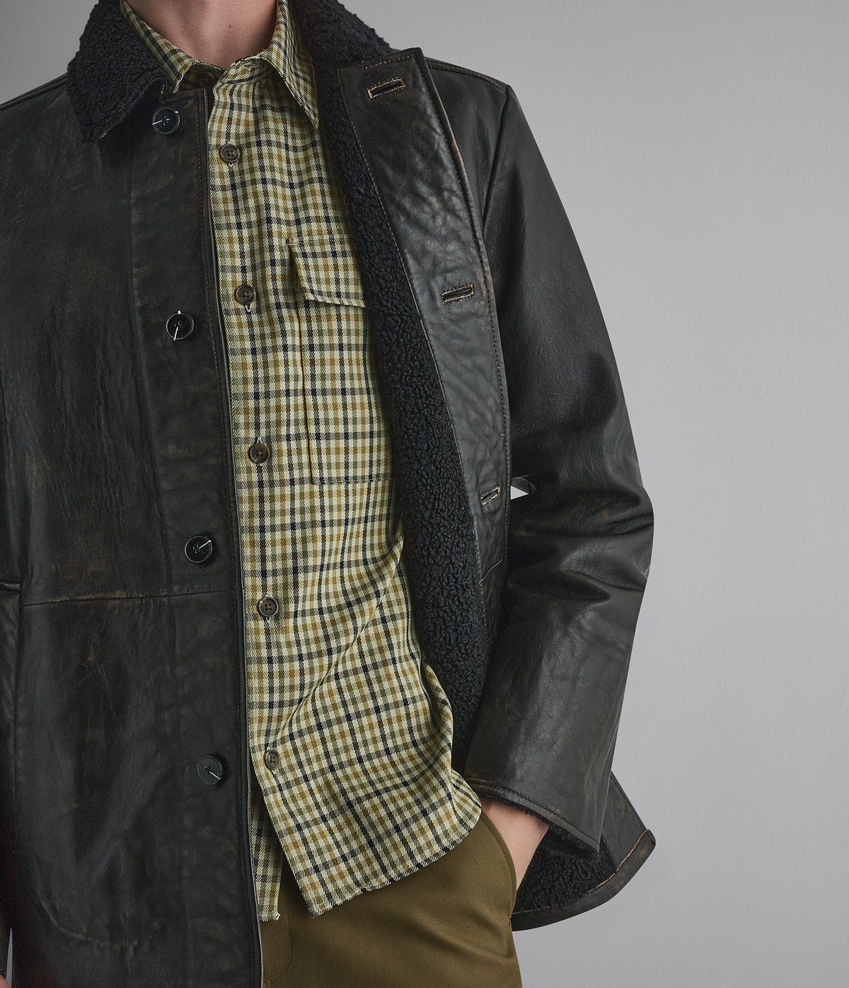 Bruce Reversible Shearling Car Coat View 6 | Men's Jackets & Coats