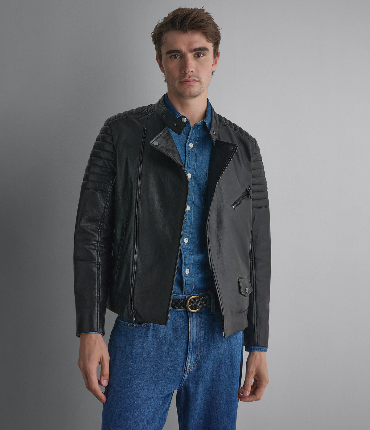 Andres Leather Moto With Zip Off Hood View 5 | Motorcycle Jackets