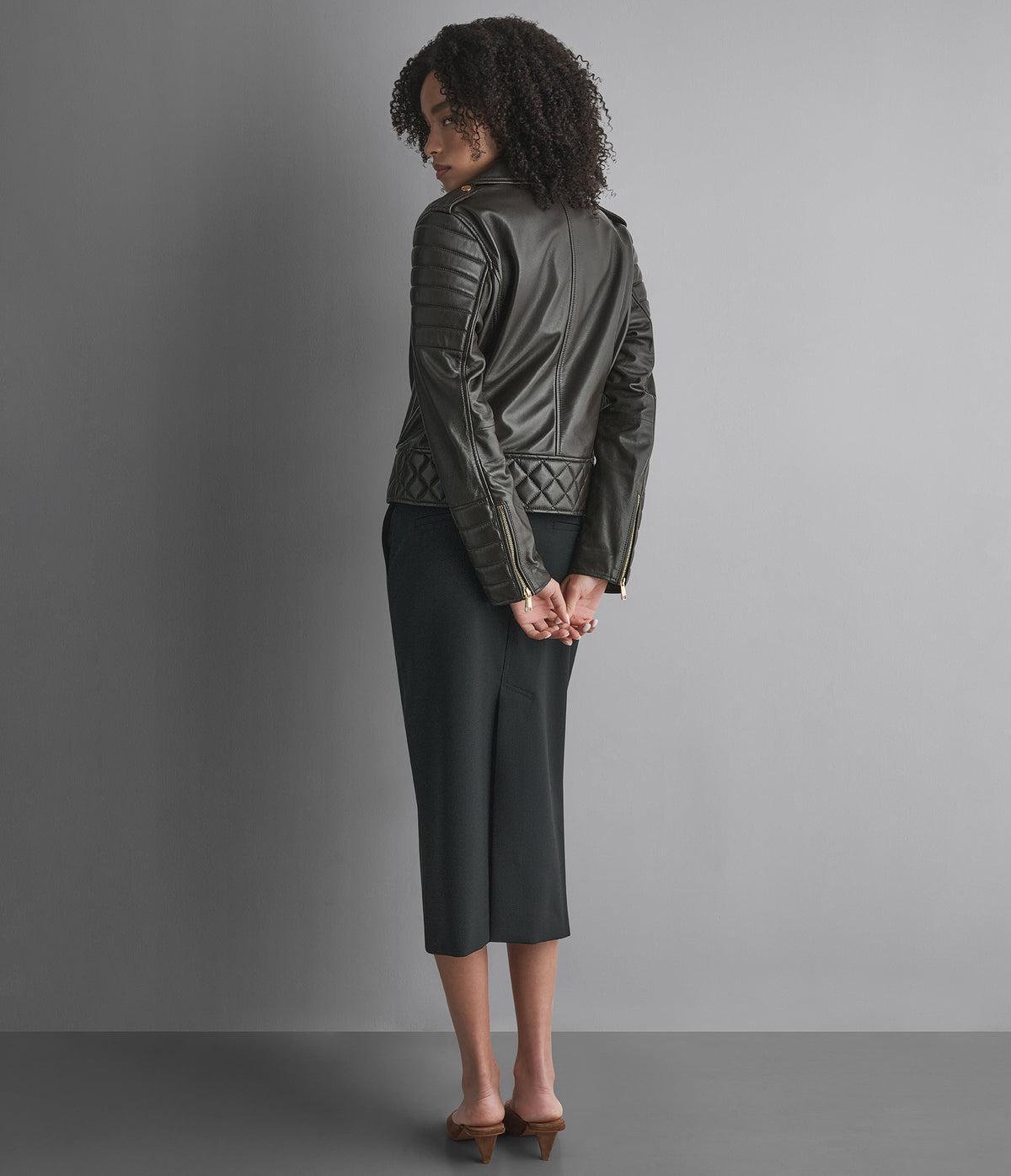 Mila Quilted Leather Moto Jacket View 3 | Women's Fall Edit