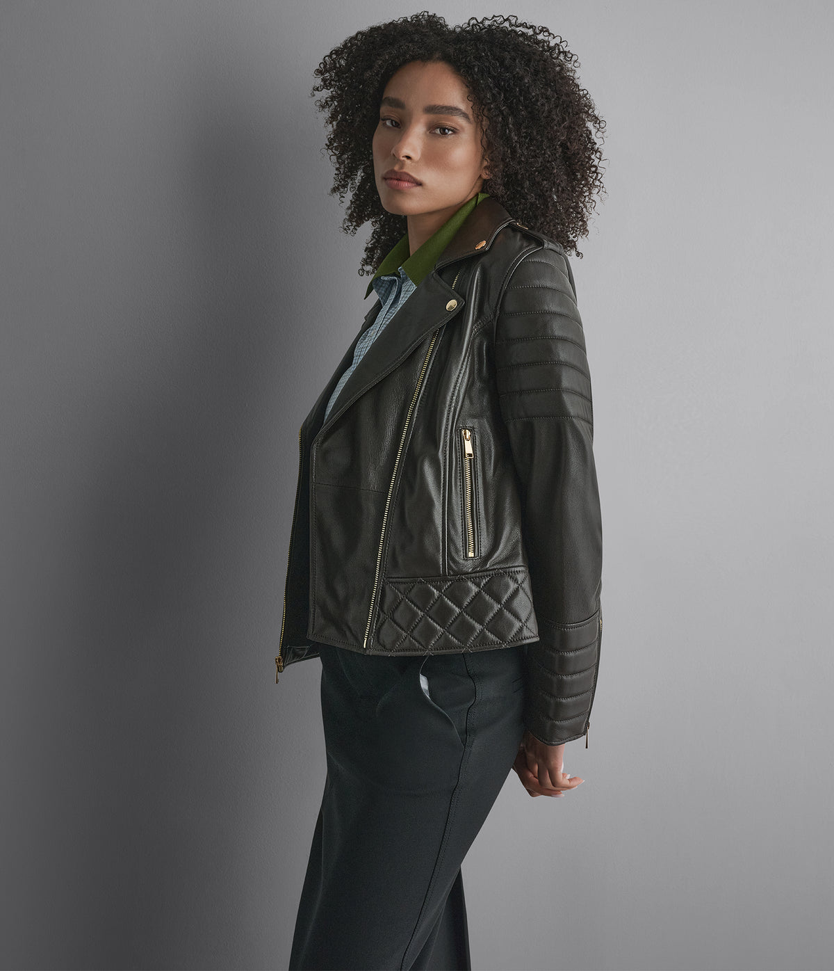Mila Quilted Leather Moto Jacket View 4 | Women's Fall Edit