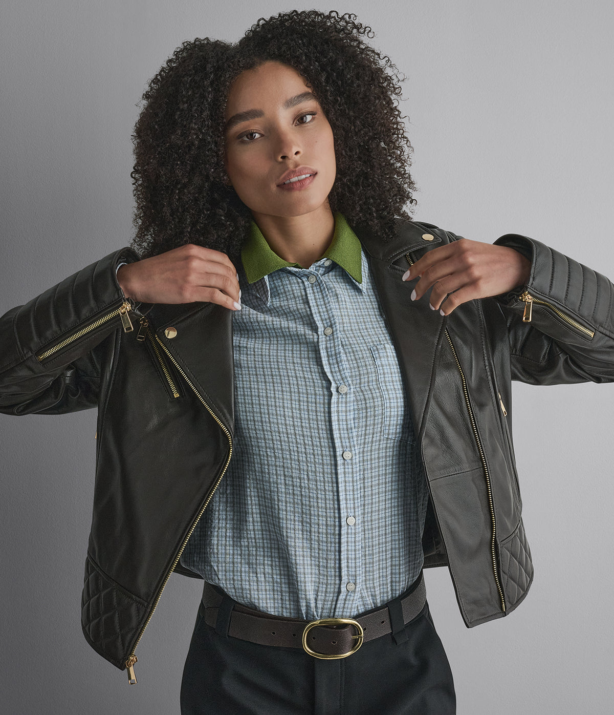 Mila Quilted Leather Moto Jacket View 5 | Women's Fall Edit