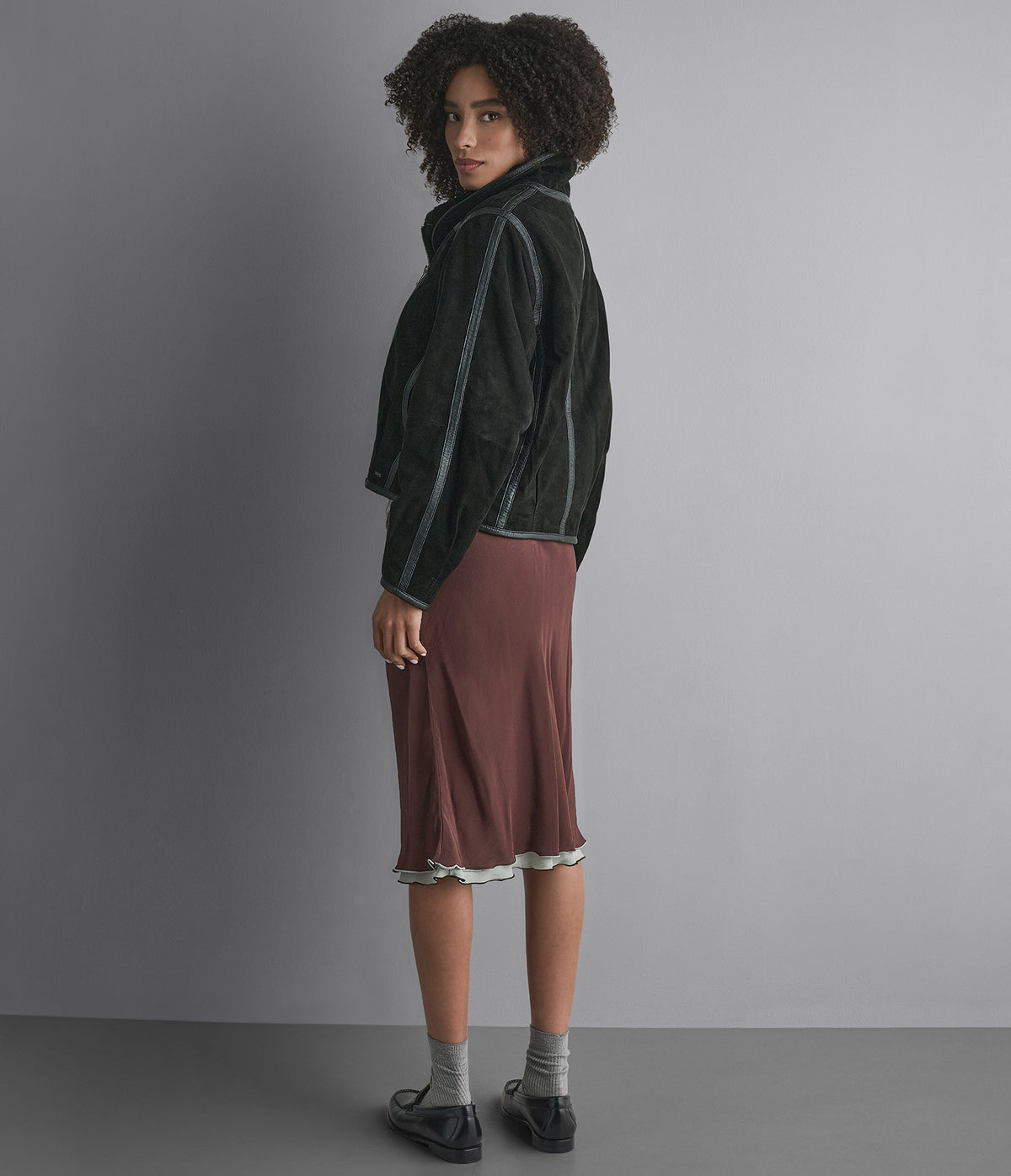 Ashley Faux Shearling Leather Moto Jacket View 3
