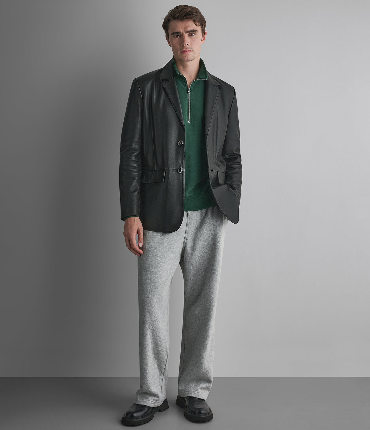 Dylan Genuine Leather Blazer Jacket View 2
